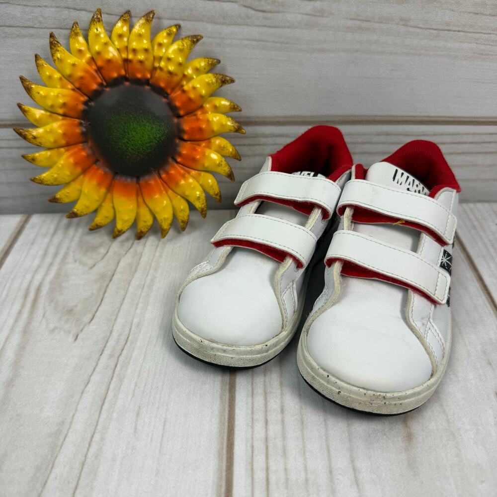 Kids Adidas Spiderman Marvel Hook and Loop Shoes White Red Size 10K